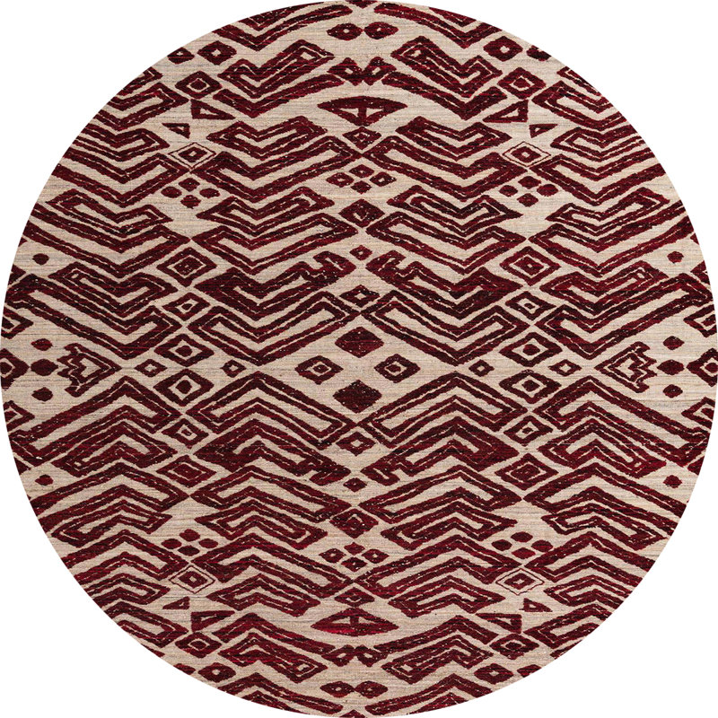Tapis décoratif multicolore à motif abstrait, Rond 8 pi