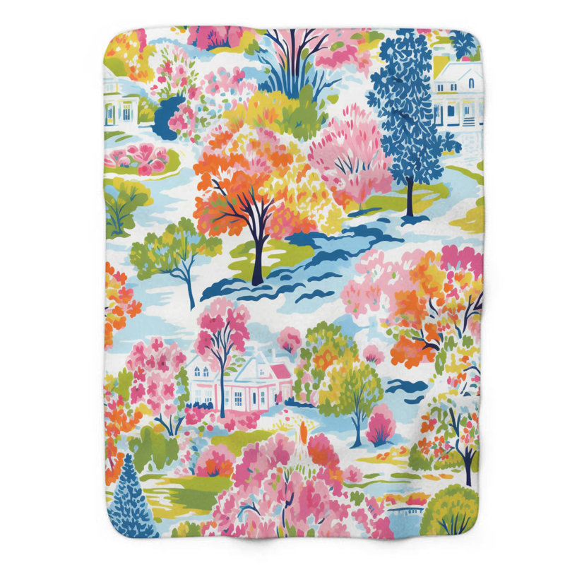 Trendy Autumn Scenery - Couverture sherpa de qualité supérieure 1 pièce, L 50 po x L 60 po