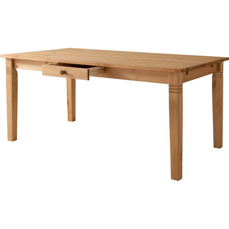 Grovetown Pine Solid Wood Dining Table, 75cm H x 180cm W x 90cm D, Natural