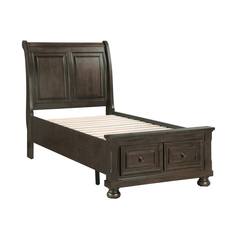 Kynsleigh Low Profile Storage Platform Bed, Twin, Dark Oak