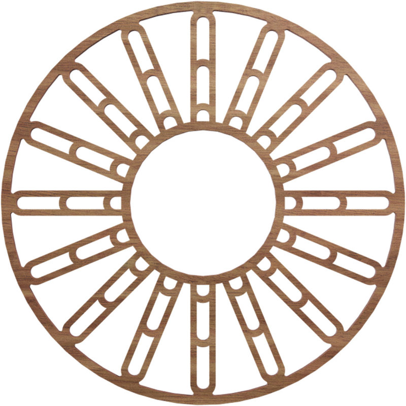 Médaillon de plafond en bois 16 "de diamètre extérieur x 5 3/4 po x H 3/8 po Hale, H 16 po x l 16 po x P 0,38 po, Noyer