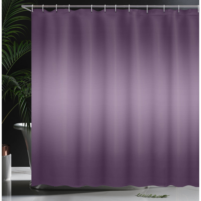 Purple Ombre Fabric Shower Curtain with Hooks