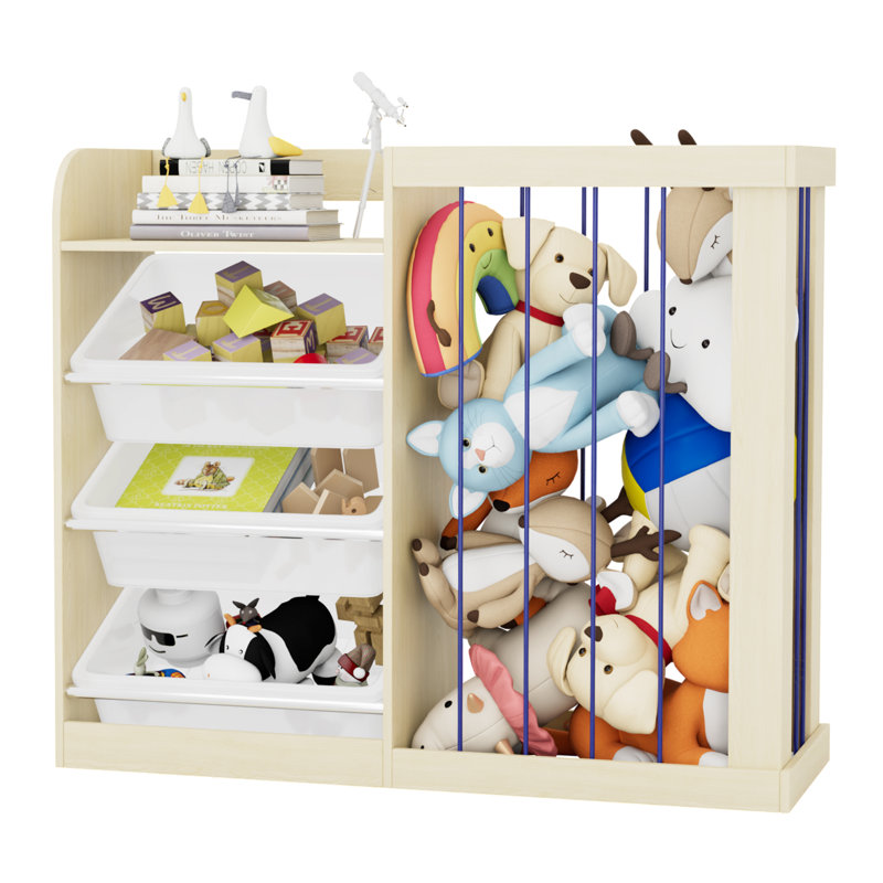 80.3cm H x 94.8cm W Book Display Bookcase, Beige