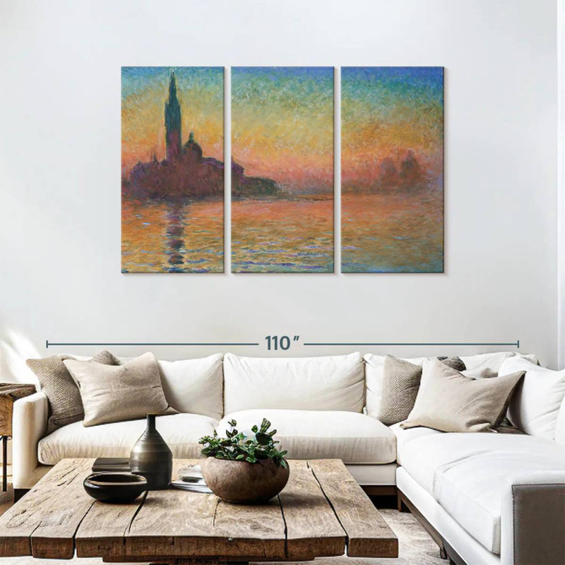 Kavia San Giorgio Majeur au crépuscule, H 48 po x l 74 po