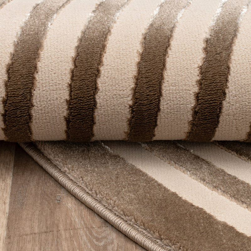 Modern Geometric Area Rug, Concentric Design, Indoor Floor Mat for Living Room and Hallway, Round 170 cm