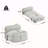 Latina Indoor Foldbable Bean Bag Lounge Chair, Light Gray