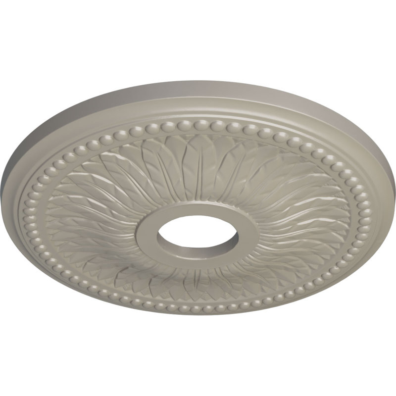 Médaillon de plafond Endurathane Rotherham, DO 18 po x P 3 1/2 po x P 1 1/2 po (convient aux auvents jusqu'à 3 1/2 po), fini argent chaud peint à la main