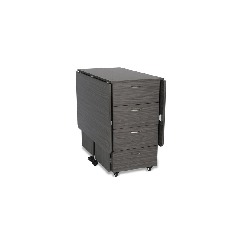 Gray Multi-Functional Cutting and Storage Table with Casters