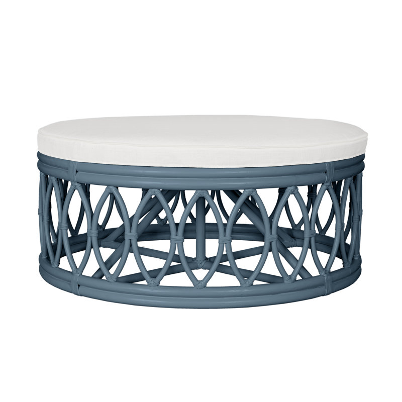 Lillian Round Ottoman, Regatta Blue