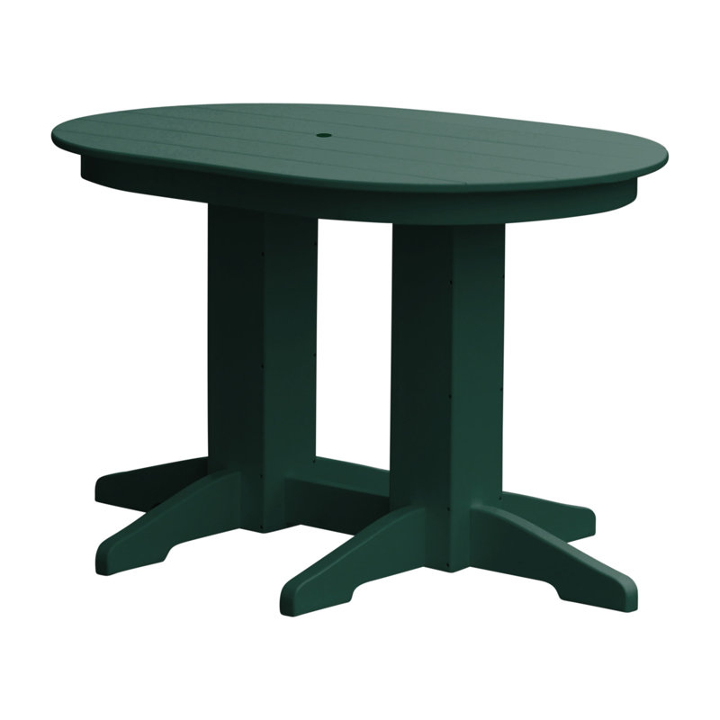 Table de salle à manger en résine Nettie, Vert pelouse, l 33 po x L 60 po x H 32 po