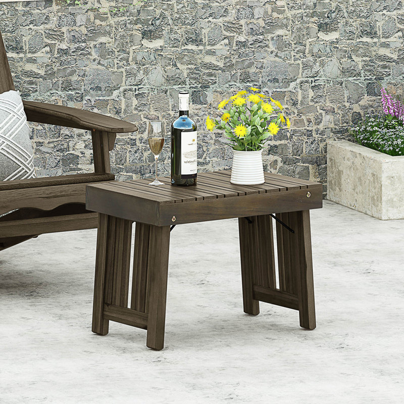 Table d'appoint avec plateau à lattes, Grey