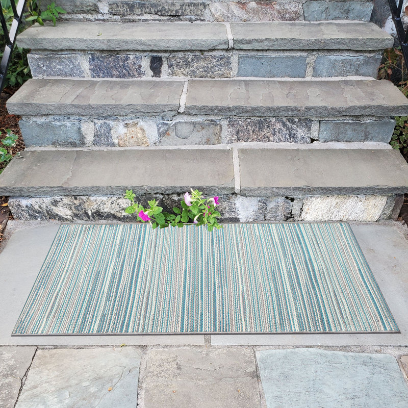 Striped Indoor / Outdoor Rug, Rectangle 2'5" x 3'11"