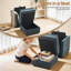 Ensemble de 2 chaises d'appoint et repose-pieds rembourrés avec compartiments cachés-1935928027