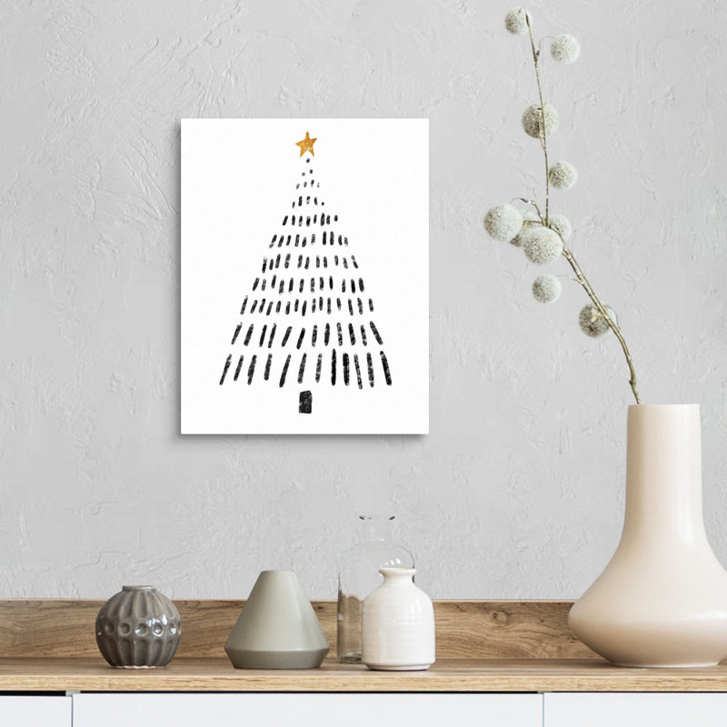 Arbre de Noël - reproduction d'art sur toile, H 14 po x l 11 po x P 1,25 po, Toile tendue