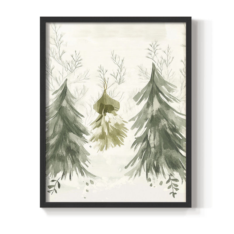 «Christmas Holiday Art», reproduction encadrée CECL XXXIV - bois massif, Noir, noir, noir, noir, H 15 po x l 12 po
