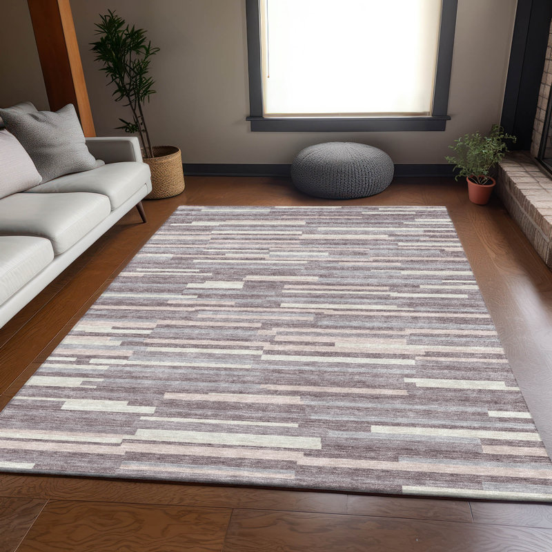 Tapis lavande Prisco lavable à la machine de qualité supérieure, Rectangle 2 pi 6 po x 3 pi 10 po