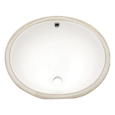 19" x 16" Undermount Oval Bathroom Sink Oval White Ceramic Vessel Sink Bathroom Undermount Sink