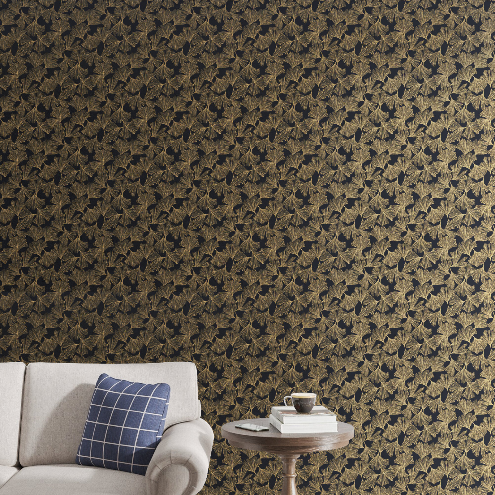 Almerton Modern Floral Wallpaper, Black