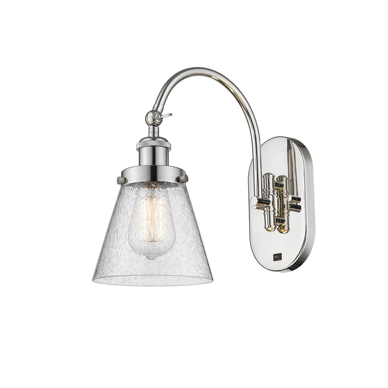 Shauna Swing Arm Sconce, No Bulb Included, Polished Nickel