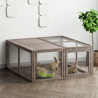 Cage à poulailler pliable en bois Leithow