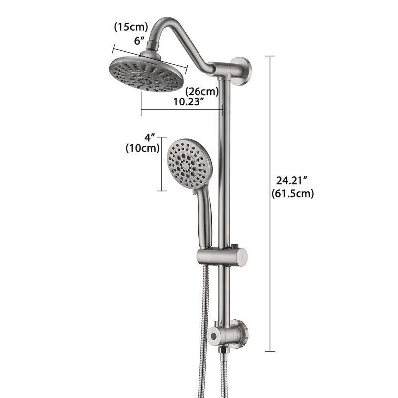 Rain Dual Shower Head, Brushed Nickel