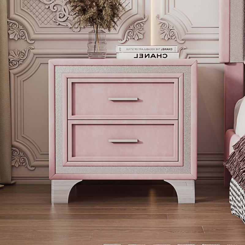 Table de chevet Tisbee, Rose