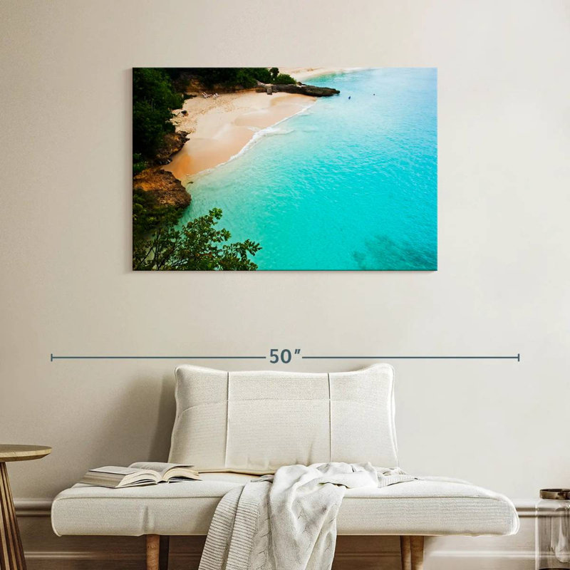 Gillard White Sand Beach Anguilla, 26" H x 39" W