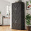 Armoire de cuisine 69 po avec 4 portes et tablettes réglables Farmhouse, autoportante pour la salle à manger et le salon-1353386679-1353386680