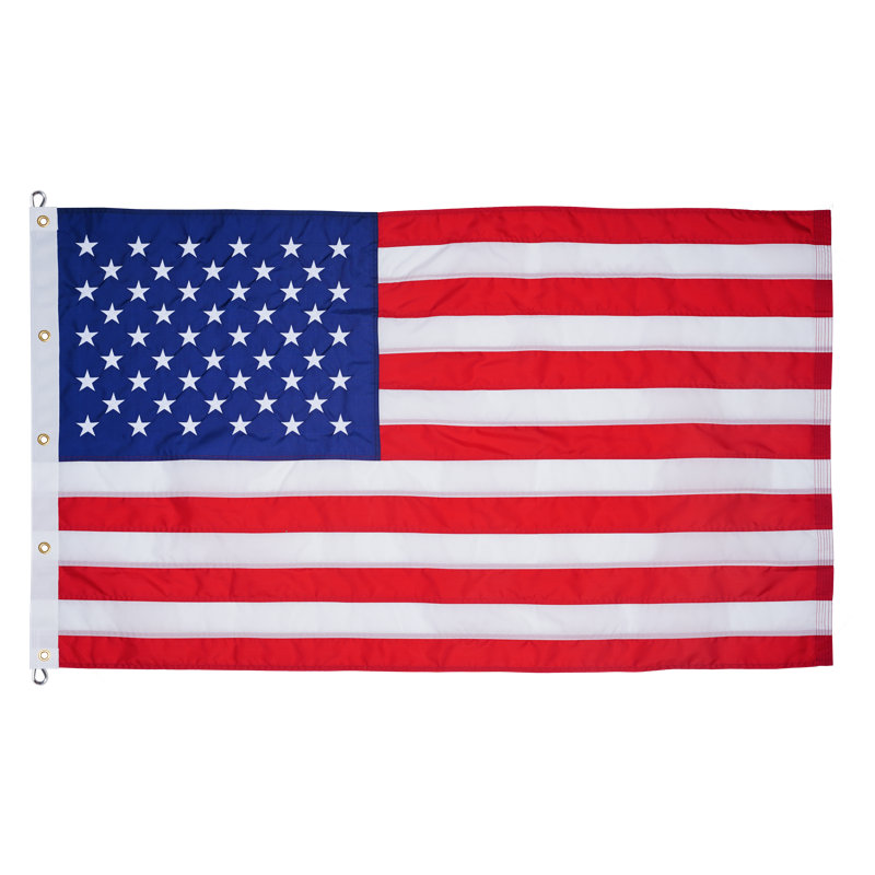 Drapeau américain de qualité supérieure fabriqué en États-Unis, nylon robuste avec étoiles brodées, 10 pi x 15 pi