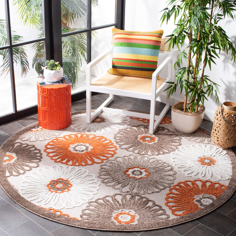 Tapis floral Giffords Performance, Rond 6 pi 7 po