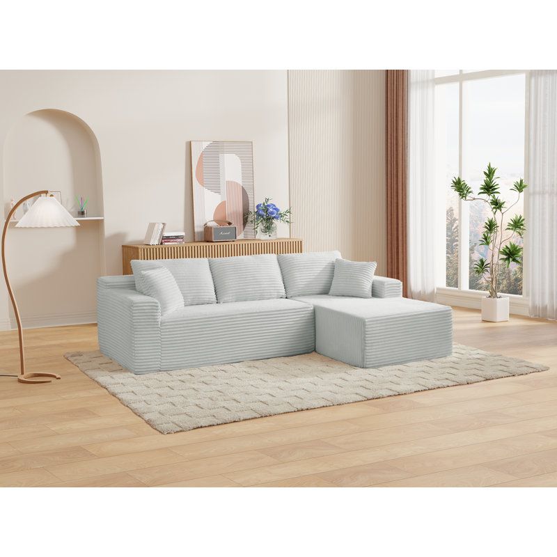 Canapé modulaire en forme de L Boneless, siège profond, sans assemblage requis, canapé-lit modulaire, convient aux salons, aux chambres à coucher et aux appartements (style gauche)