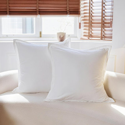 Euro Sham Covers Set Of 2, 26X26 Decorative Cotton Flax Blend Throw Pillow Cover Farmhouse Pillow Shams For Chair Couch Sofa Bedroom Living Room Home Decor