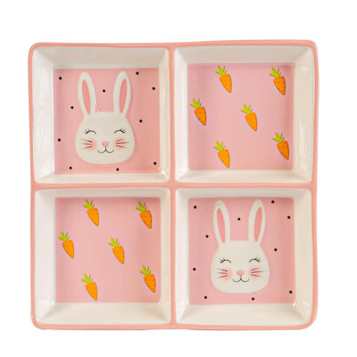 Nicola Spring - Pink Bunny Snack Plate - 20cm - Pink
