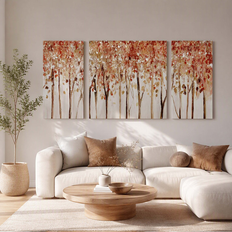 Textured-surface 3-piece Triptych Canvas Wall-Art Collection