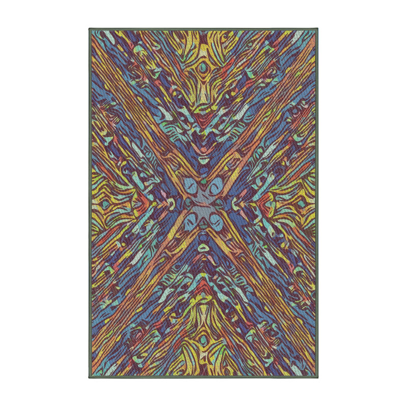 Tapis brun à motif abstrait, Rectangle 5 pi x 7 pi