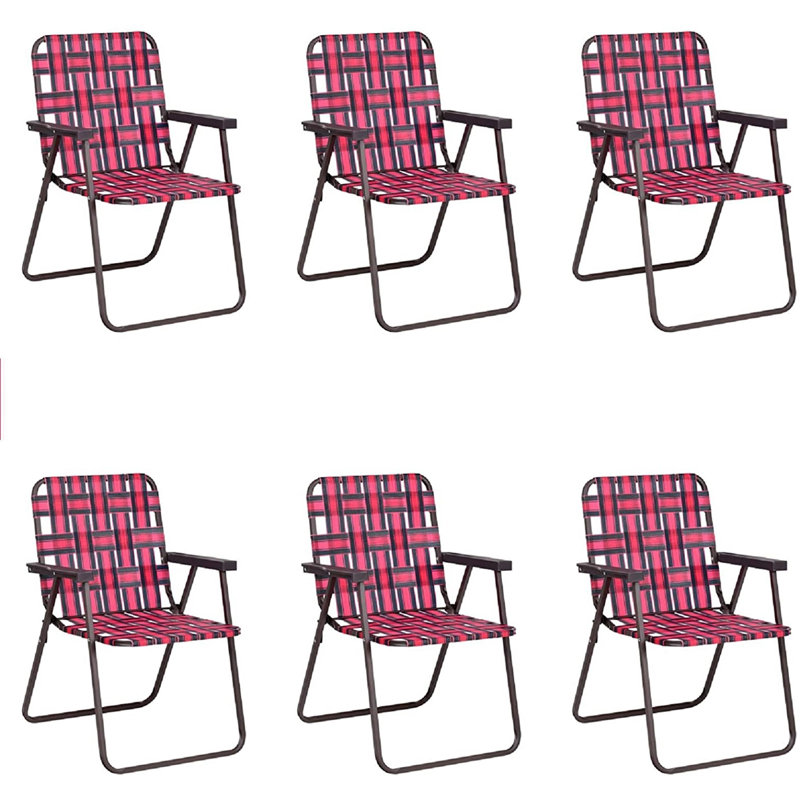 Astyn Folding Camping Chair, Brown, Red