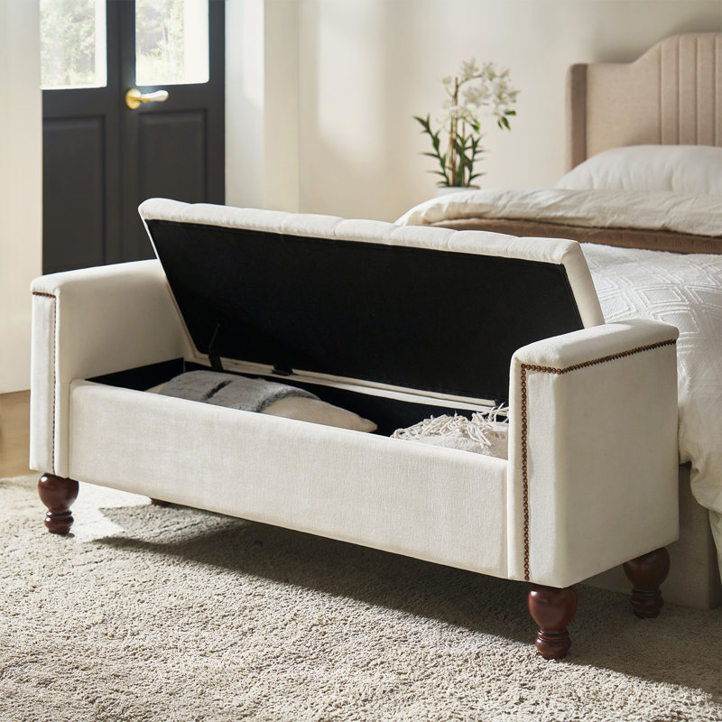Banc de rangement l 59,5 po Delor, Beige