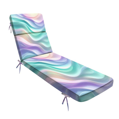  Outdoor Indoor 3'' Lounge Patio Cushion Holographic waves seamless Water-Resistant Chaise Lounge Cushion for Chair Patio Furniture Seat Cushion