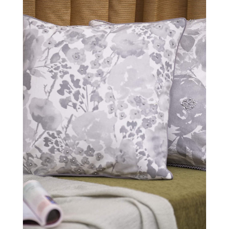 Rectangular Cushion Cover, Off white and Grey