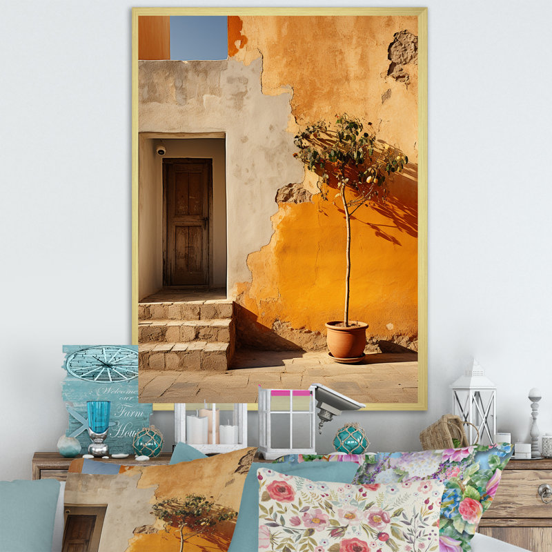Italie, paysage d'imitation I sur toile, Cadre doré simple, H 32 po x l 24 po x P 1 po