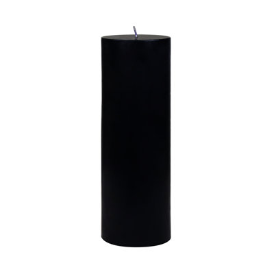 9 Inch Black Pillar Candle