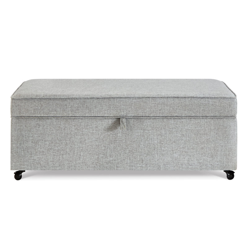 Grand espace de rangement moderne gris Mid-Century, canapé modulaire à roulettes, table basse et repose-pieds, rangement en lin Tb117, rotation à 360 degrés, fabrication pour 400 livres