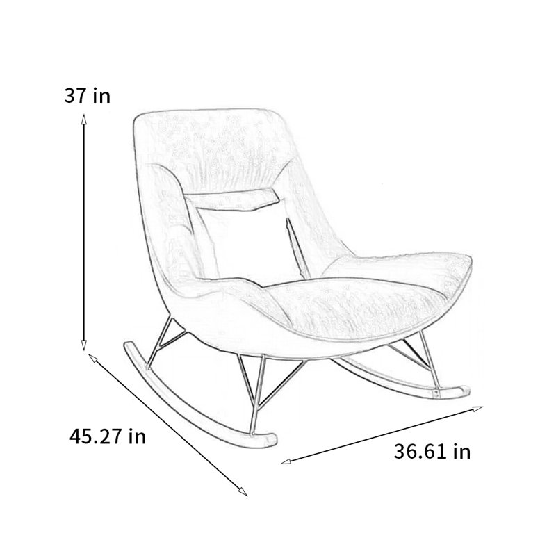 Fauteuil à bascule décontracté de salon chambre à coucher, Brun