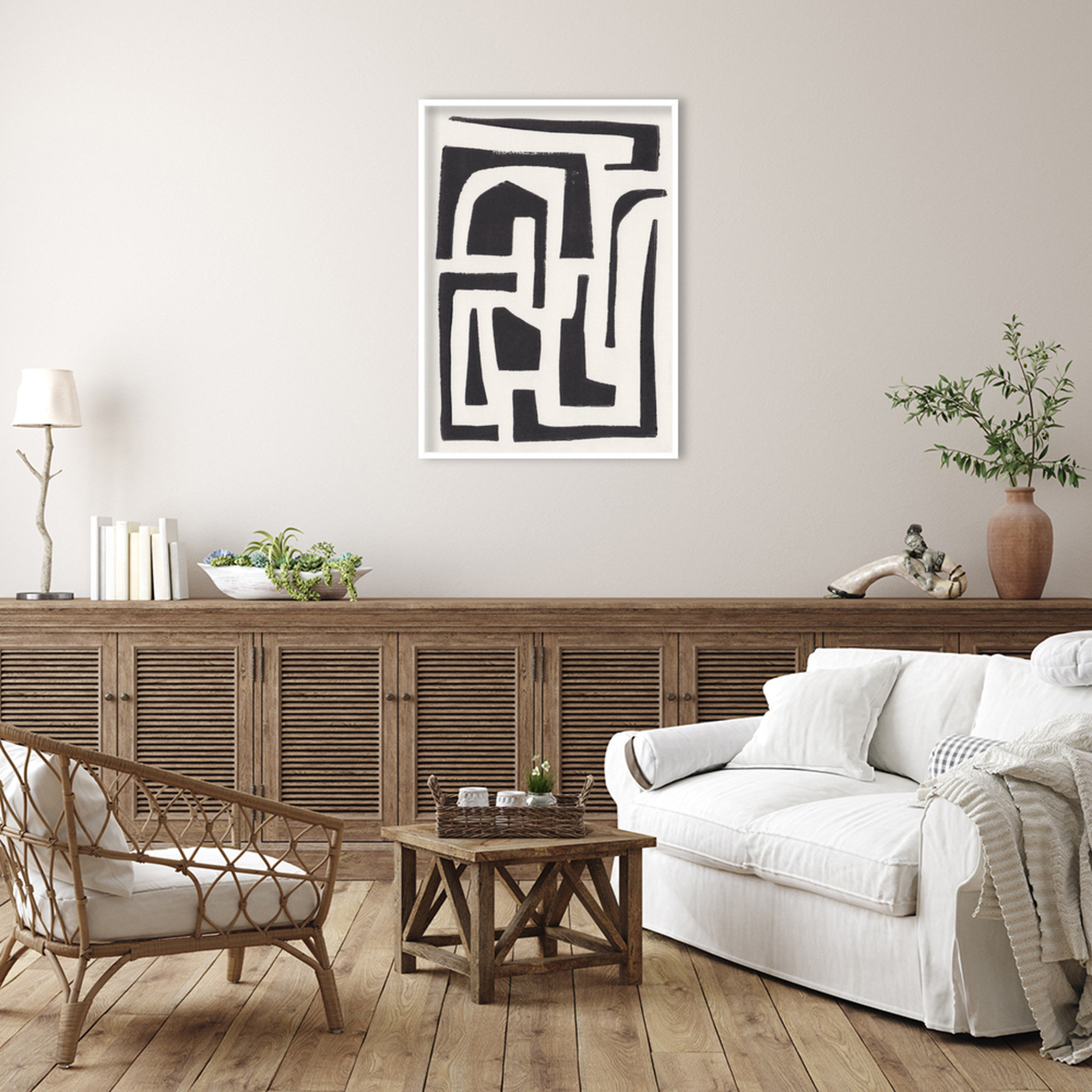 Neighborhood by Alisa Galitsyna, 41" H x 30" W x 1" D, White