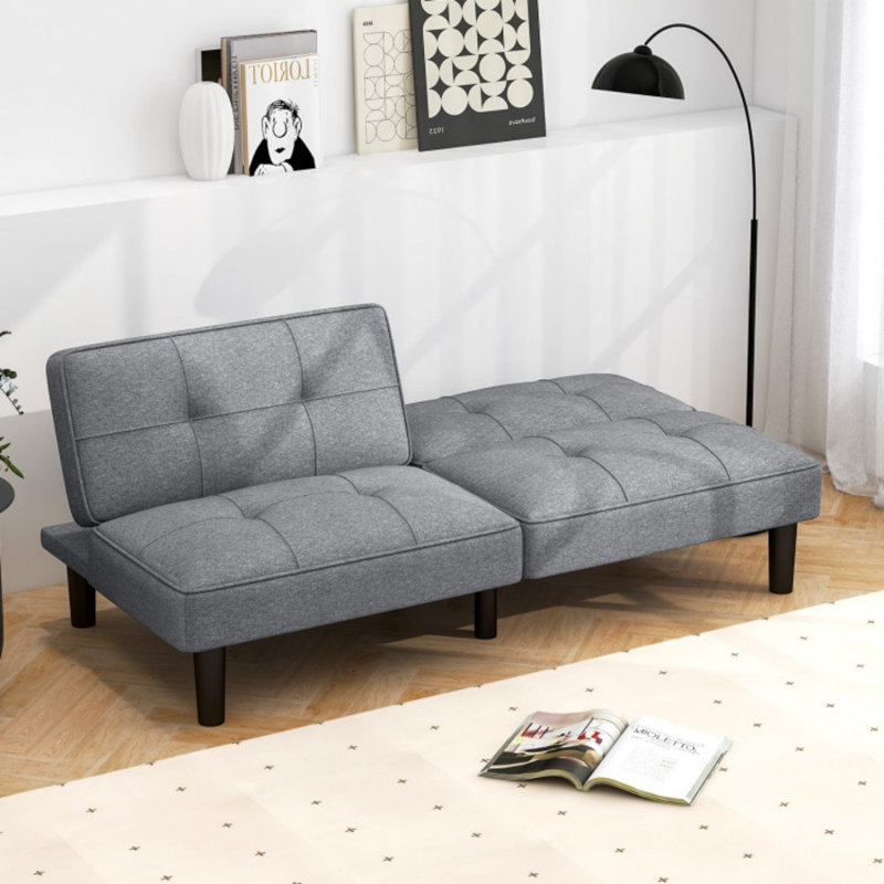 Canapé-lit convertible à futon pliant avec dossier réglable à 6 positions
