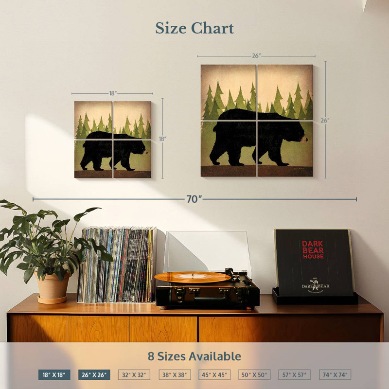 «Take a Hike Bear» sans mots, H 26 po x l 26 po
