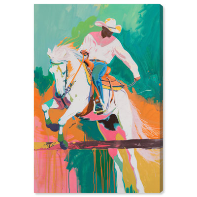 Rodeo Cowboy Canvas Trendy Western Print by Art Remedy