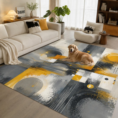 1Pcs, art abstrait moderne - bas en peluche, motif, lavable et facile à nettoyer, grand tapis mince, envers antidérapant, convient au salon, à la chambre à coucher, à la cuisine, au bureau et à l'intérieur pour la maison