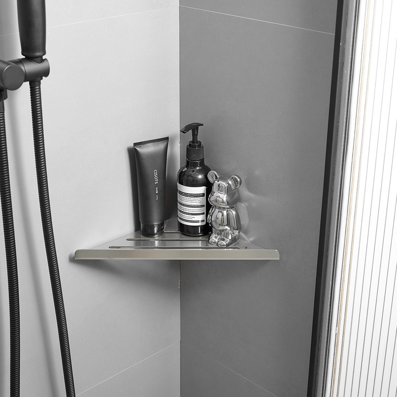 Tablette de douche Melvonia, Nickel brossé