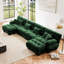 Canapé modulaire Free Combination, canapé en U pour le salon, canapé 4 places avec 2 repose-pieds, vert chenille